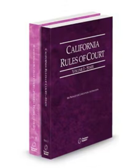 California Court Rules State and Federal District Court V.I To V.IIa, 2026 ed.