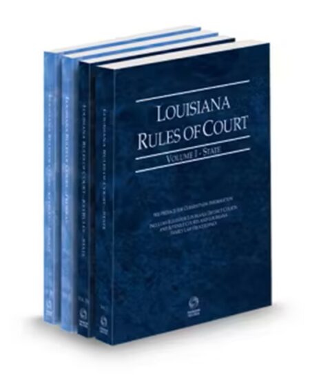 Louisiana Court Rules State and Stateles and Federal and Federal KeyRules V.I-Iia