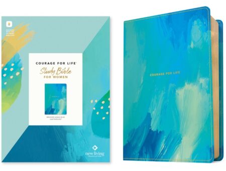 NLT Courage For Life Study Bible for Women, Filament Enabled (Imitation Leather, Brushed Aqua Blue) - Bulk Case of 10