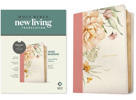 NLT Wide Margin Bible, Filament Enabled (Imitation Leather, Dusty Pink Blossoms) - Bulk Case of 12