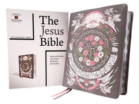 NIV The Jesus Bible Artist Edition, Thumb Indexed (Soft Leather, Gray Floral) - Bulk Case of 8
