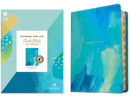 NLT Courage For Life Study Bible for Women, Indexed (Imitation Leather, Brushed Aqua Blue) - Bulk Case of 10