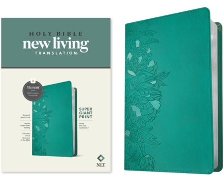 NLT Super Giant Print Bible, Filament Enabled (Imitation Leather, Peony Rich Teal) - Bulk Case of 10