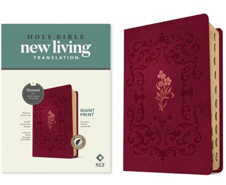 NLT Giant Print Bible, Filament Enabled, Indexed (Imitation Leather, Cranberry Flourish) - Bulk Case of 12