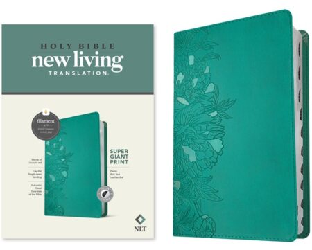 NLT Super Giant Print Bible, Filament Enabled, Indexed (Imitation Leather, Peony Rich Teal) - Bulk Case of 10