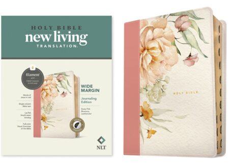NLT Wide Margin Bible, Filament Enabled, Thumb Indexed (Imitation Leather, Dusty Pink Blossoms) - Bulk Case of 12