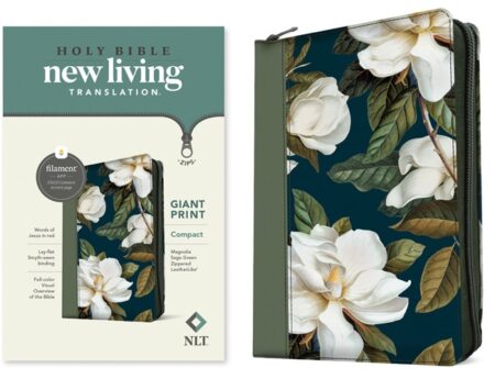 NLT Compact Giant Print Zipper Bible, Filament Enabled (Imitation Leather, Magnolia Sage Green) - Bulk Case of 24