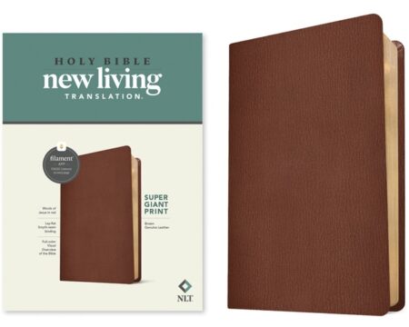 NLT Super Giant Print Bible, Filament Enabled (Genuine Leather, Brown) - Bulk Case of 8