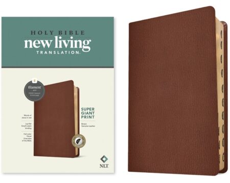 NLT Super Giant Print Bible, Filament Enabled, Indexed (Genuine Leather, Brown) - Bulk Case of 8