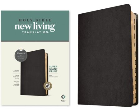NLT Super Giant Print Bible, Filament Enabled, Indexed (Genuine Leather, Black) - Bulk Case of 8