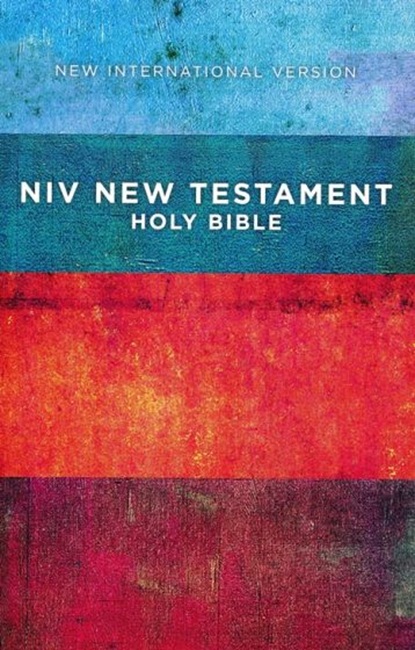 NIV Outreach New Testament---softcover, red/blue stripes - Case of 64