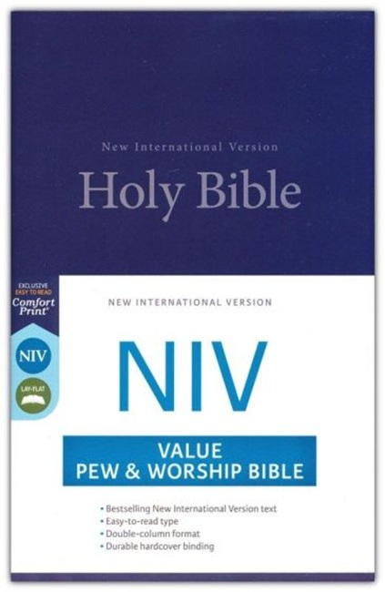 NIV Value Pew and Worship Bible---hardcover, blue - Case of 16