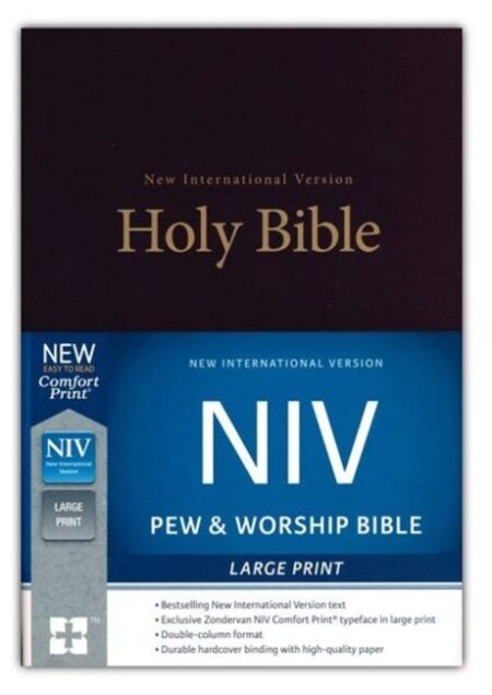 NIV Large-Print Pew and Worship Bible---hardcover, burgundy - Case of 12