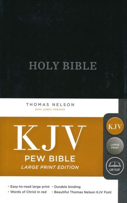 KJV, Pew Bible, Large Print, Hardcover, Black - Case of 12