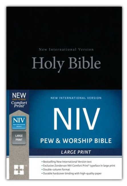 NIV Large-Print Pew and Worship Bible---hardcover, black - Case of 12