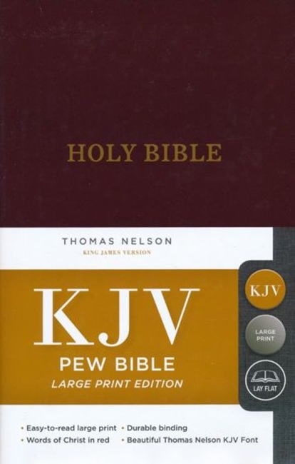 KJV, Pew Bible, Large Print, Hardcover, Burgundy - Case of 12
