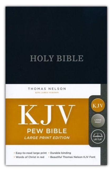 KJV, Pew Bible, Large Print, Hardcover, Navy - Case of 12