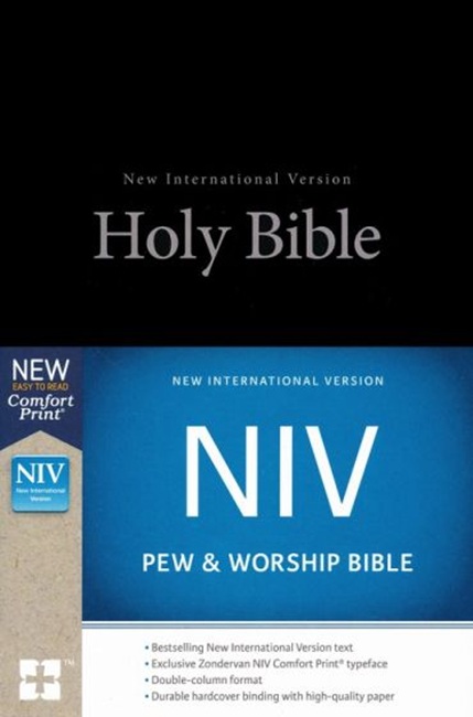 NIV Pew and Worship Bible---hardcover, black - Case of 20