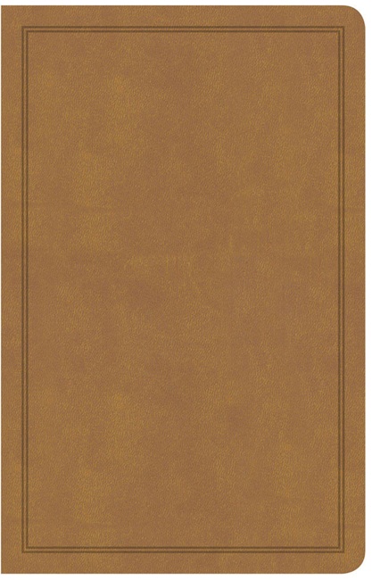 CSB Deluxe Gift Bible---soft leather-look, tan - Case of 24