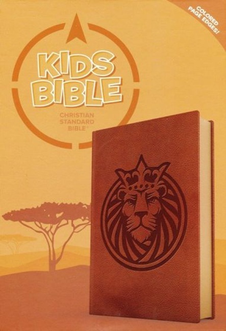 CSB Kids Bible---soft leather-look, brown with lion - Case of 12