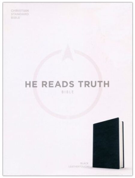 CSB He Reads Truth Bible, Black Leathertouch Imitation Leather - Case of 12