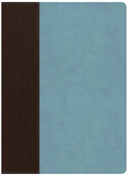 CSB Life Essentials Study Bible---soft leather-look, brown/sky blue (indexed) - Case of 10