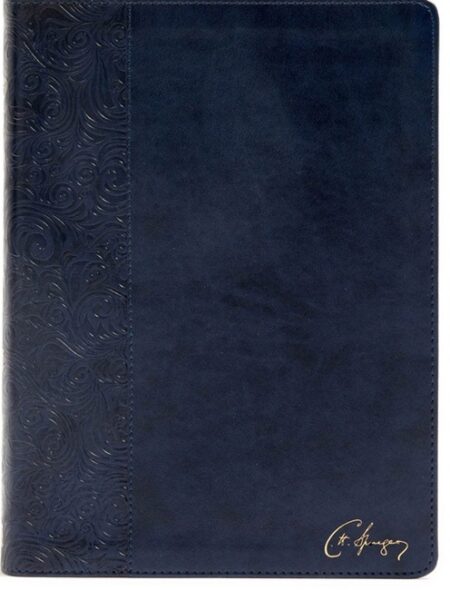 CSB Spurgeon Study Bible---soft leather-look, navy blue - Case of 10