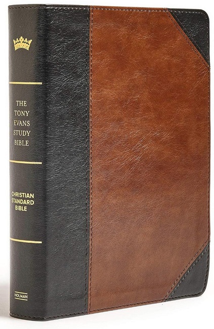 CSB Tony Evans Study Bible---soft leather-look, black/brown - Case of 12