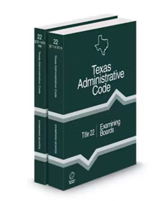 Texas Administrative Code Title 22 Examining Boards by