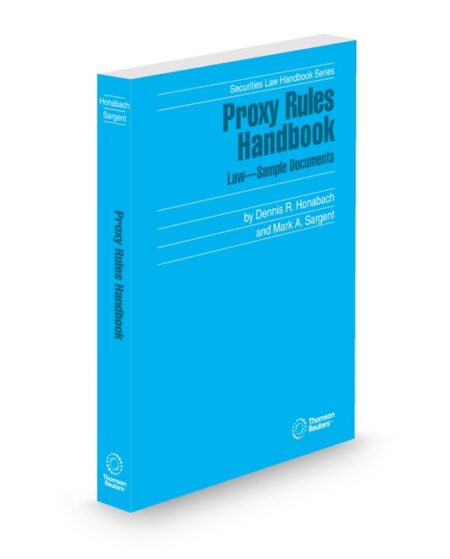 Proxy Rules Handbook 2025 ed by Dennis R Honabach Mark A Sargent