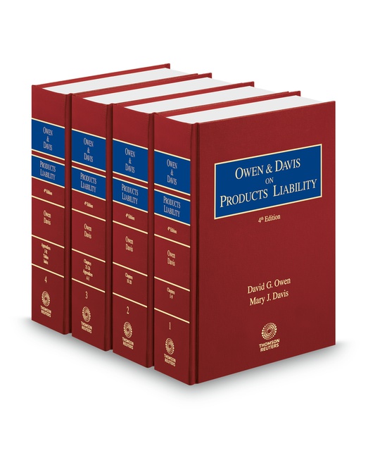 Owen and Davis on Products Liability 4th 2025 ed by David G Owen Mary J Davis
