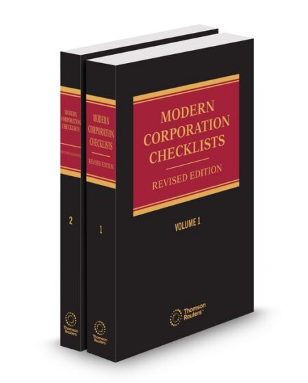 Modern Corporation Checklists Revised Edition by Brian M O'Neil Publisher's Editorial Staff