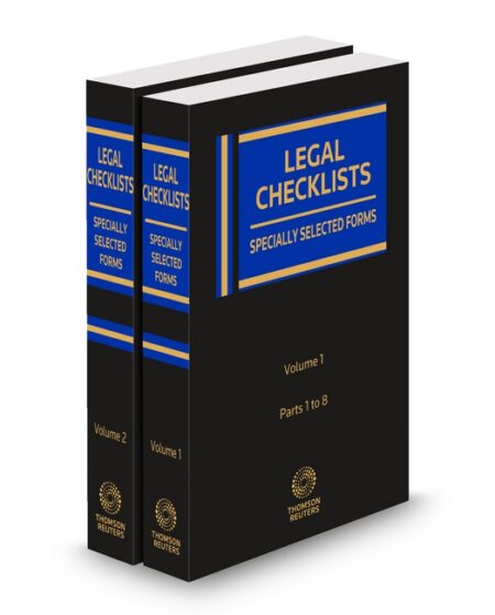 Legal Checklists Specially Selected Forms by Benjamin M Becker David L Gibberman David M Becker