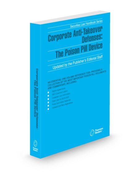 Corporate Anti Takeover Defenses 2025 ed by Charles E Simon & Company Joy Marlene Bryan