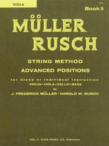 Muller Rusch String Method Book 5 Viola by Harold W Rusch