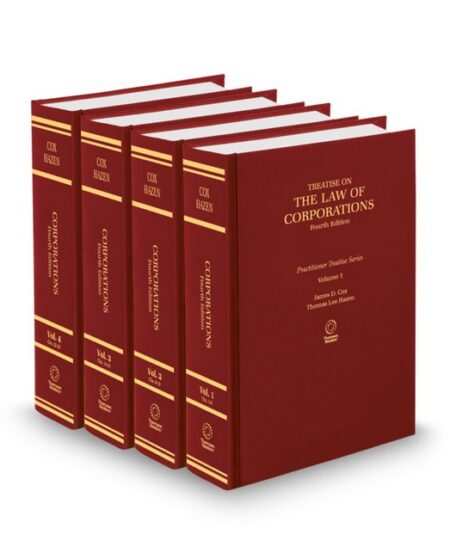 Cox and Hazen Treatise On The Law of Corporations Practitioner Treatise Series 2025 2026 ed by James D Cox Thomas Lee Hazen