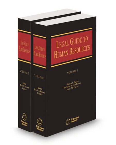 Legal Guide To Human Resources 2026 ed by Barbara Berish Brown Jerry M Cutler Esq Steven C Kahn