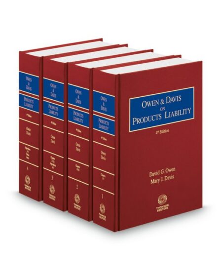Owen and Davis on Products Liability 4th 2026 ed by David G Owen Mary J Davis