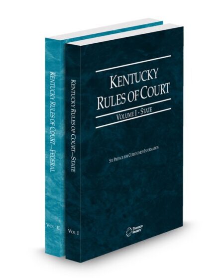 Kentucky Court Rules State and Federal V I II 2026 ed by