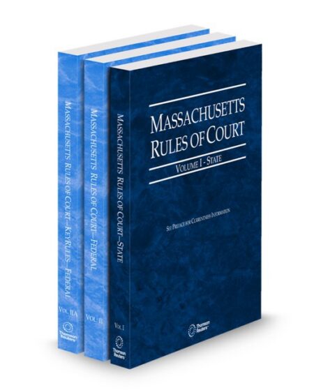 Massachusetts Court Rules State Federal and Federal KeyRules V I IIa 2026 ed by