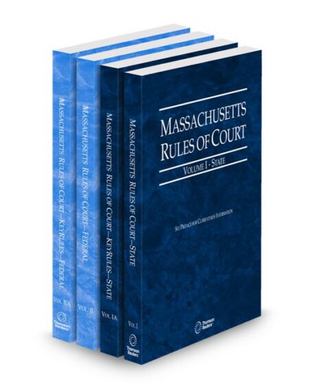 Massachusetts Court Rules State State KeyRules Federal and Federal KeyRules V I IIa 2026 ed by