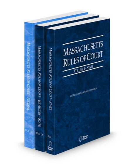 Massachusetts Court Rules State State KeyRules and Federal V I II 2026 ed by