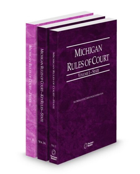 Michigan Court Rules State State KeyRules and Federal V I II 2026 ed by