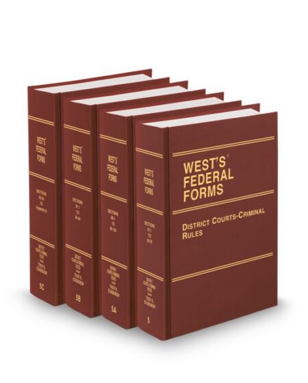 West's Federal Forms V 5 To V 5C District Courts To Criminal Rules 2026 ed by Troy K Stabenow