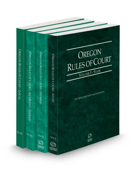 Oregon Court Rules State Federal Federal KeyRules and Local V I III by