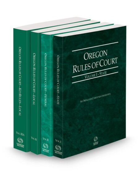 Oregon Court Rules State Federal Local and Local KeyRules V I IIIa by