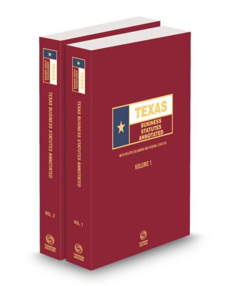 Texas Business Stat Annotated 2025 ed by